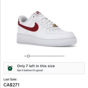 RARE: NIKE AIRFORCES, RED SWOOSH GOLD EMBLEM